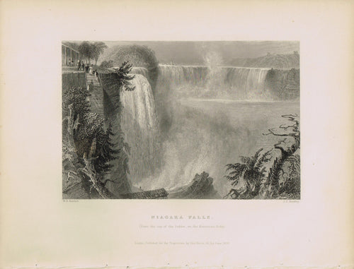 Genuine-Antique-Print-Niagara-Falls-From-the-top-of-the-ladder-on-the-American-Side--1839-Bartlett-Maps-Of-Antiquity