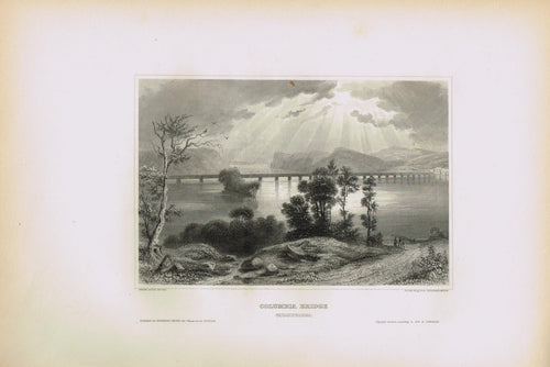 Genuine-Antique-Print-Columbia-Bridge-Susquehanna--1855-Appleton-Maps-Of-Antiquity