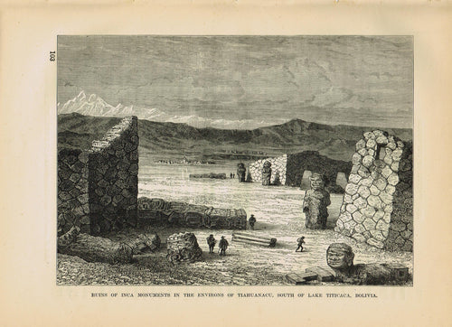 Genuine-Antique-Print-Ruins-of-Inca-Monuments-in-The-Environs-of-Tiahuanacu--South-of-Lake-Titicaca-Bolivia--1881-Robert-Brown-Maps-Of-Antiquity