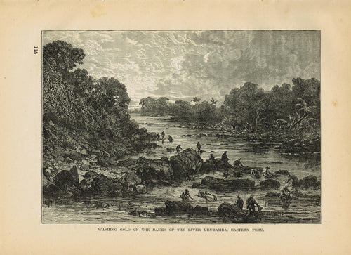 Genuine-Antique-Print-Washing-Gold-on-the-Banks-of-The-River-Urubamba-Eastern-Peru--1881-Robert-Brown-Maps-Of-Antiquity