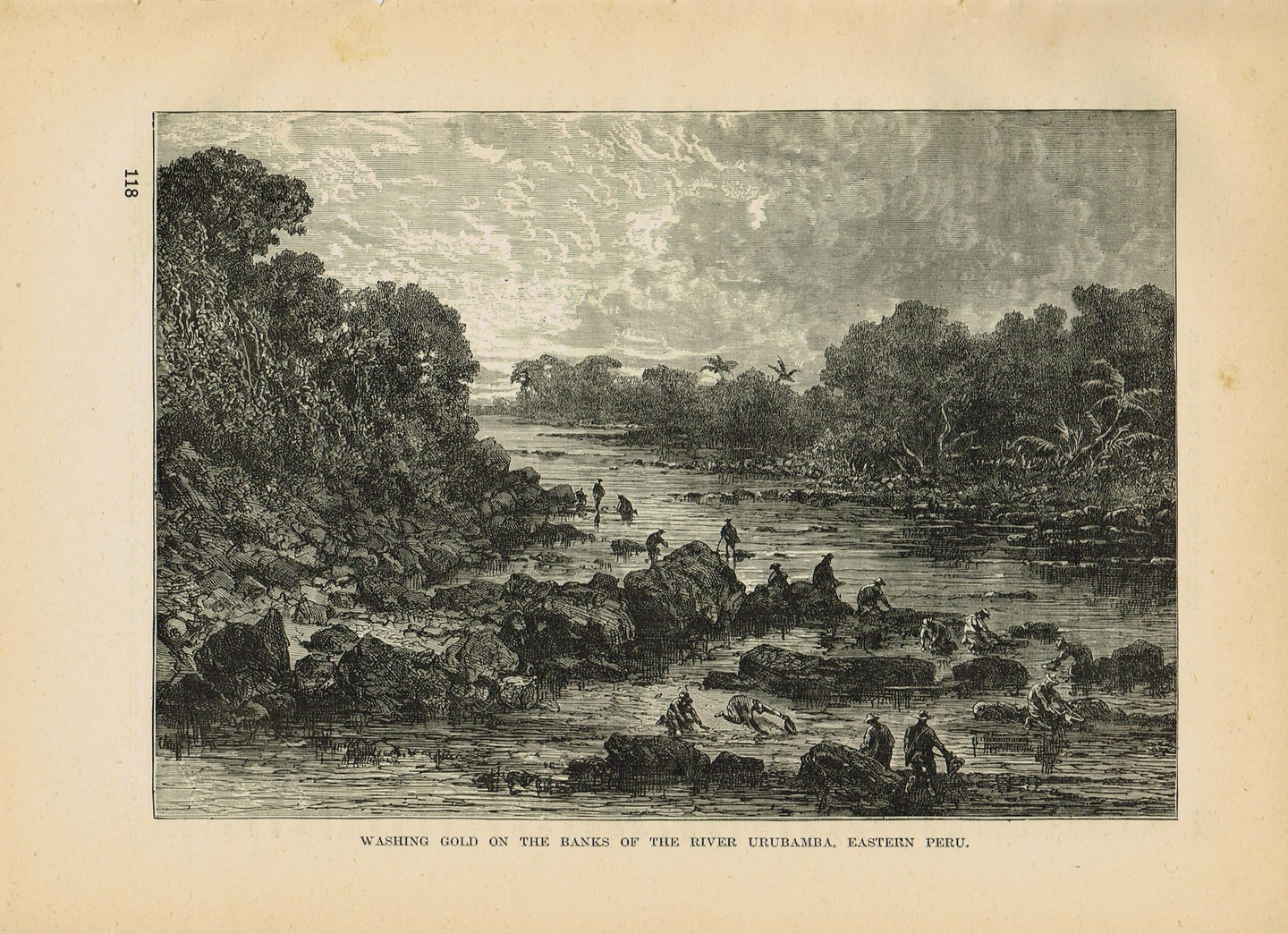 Genuine-Antique-Print-Washing-Gold-on-the-Banks-of-The-River-Urubamba-Eastern-Peru--1881-Robert-Brown-Maps-Of-Antiquity