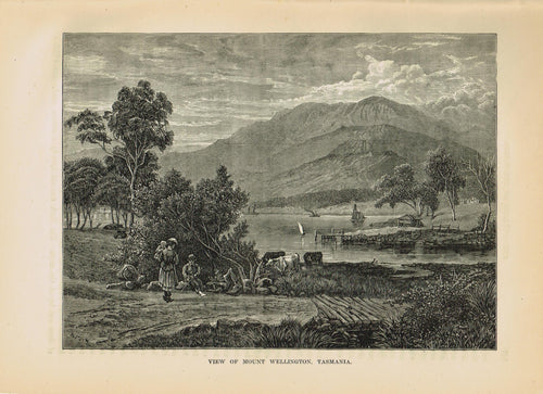 Genuine-Antique-Print-View-of-Mount-Wellington-Tasmania--1881-Robert-Brown-Maps-Of-Antiquity