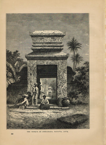 Genuine-Antique-Print-The-Mosque-of-Soerabaija-Batavia-Java-Indonesia--1881-Robert-Brown-Maps-Of-Antiquity