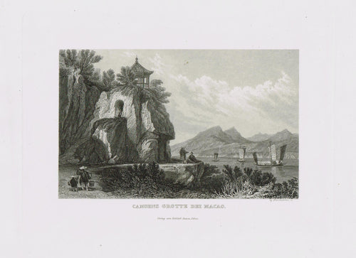 Genuine-Antique-Print-Camoens-Grotte-Bei-Macao-China--19th-century-Unknown-Publisher-Maps-Of-Antiquity