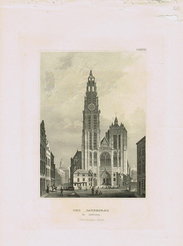 Genuine-Antique-Print-The-Cathedral-in-Antwerp-Belgium--19th-century-Unknown-Publisher-Maps-Of-Antiquity