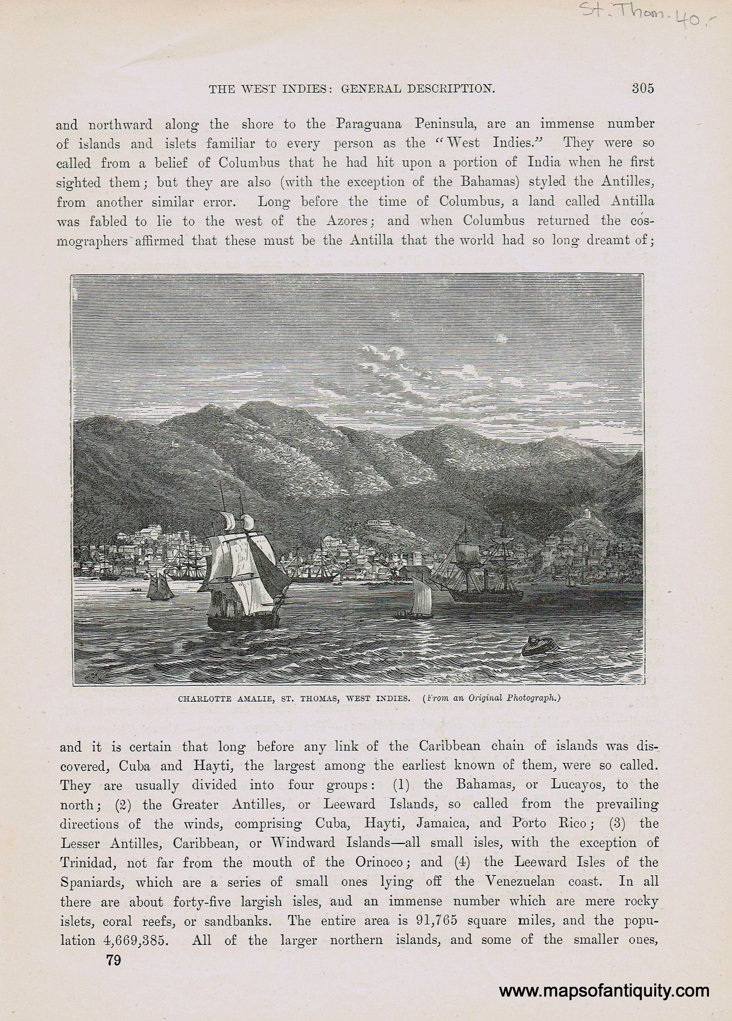 Genuine-Antique-Print-Charlotte-Amalie-St-Thomas-West-Indies--From-an-Original-Photograph--19th-century-Unknown-Publisher-Maps-Of-Antiquity