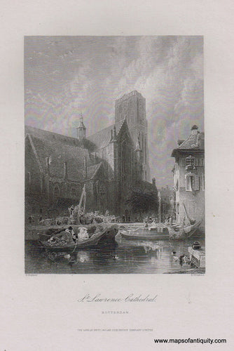 Genuine-Antique-Print-St-Lawrence-Cathedral-Rotterdam--19th-century-Unknown-Publisher-Maps-Of-Antiquity