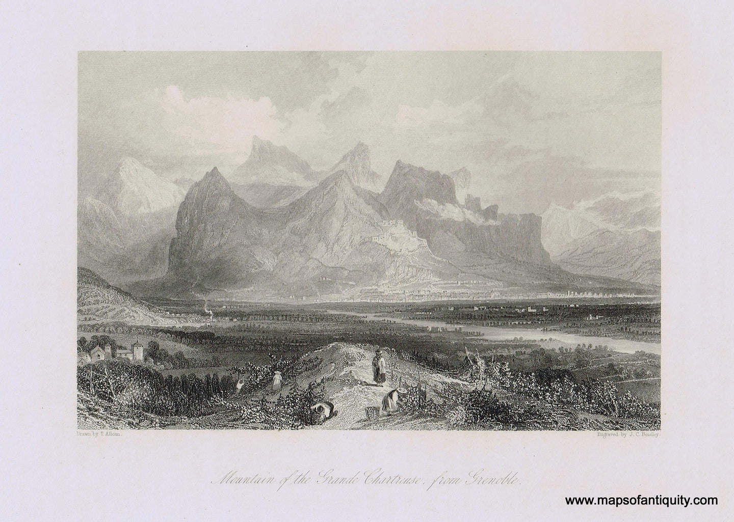 Genuine-Antique-Print-Mountain-of-the-Grande-Chartreuse-from-Grenoble--France--1875-The-London-Printing-and-Publishing-Company-Maps-Of-Antiquity