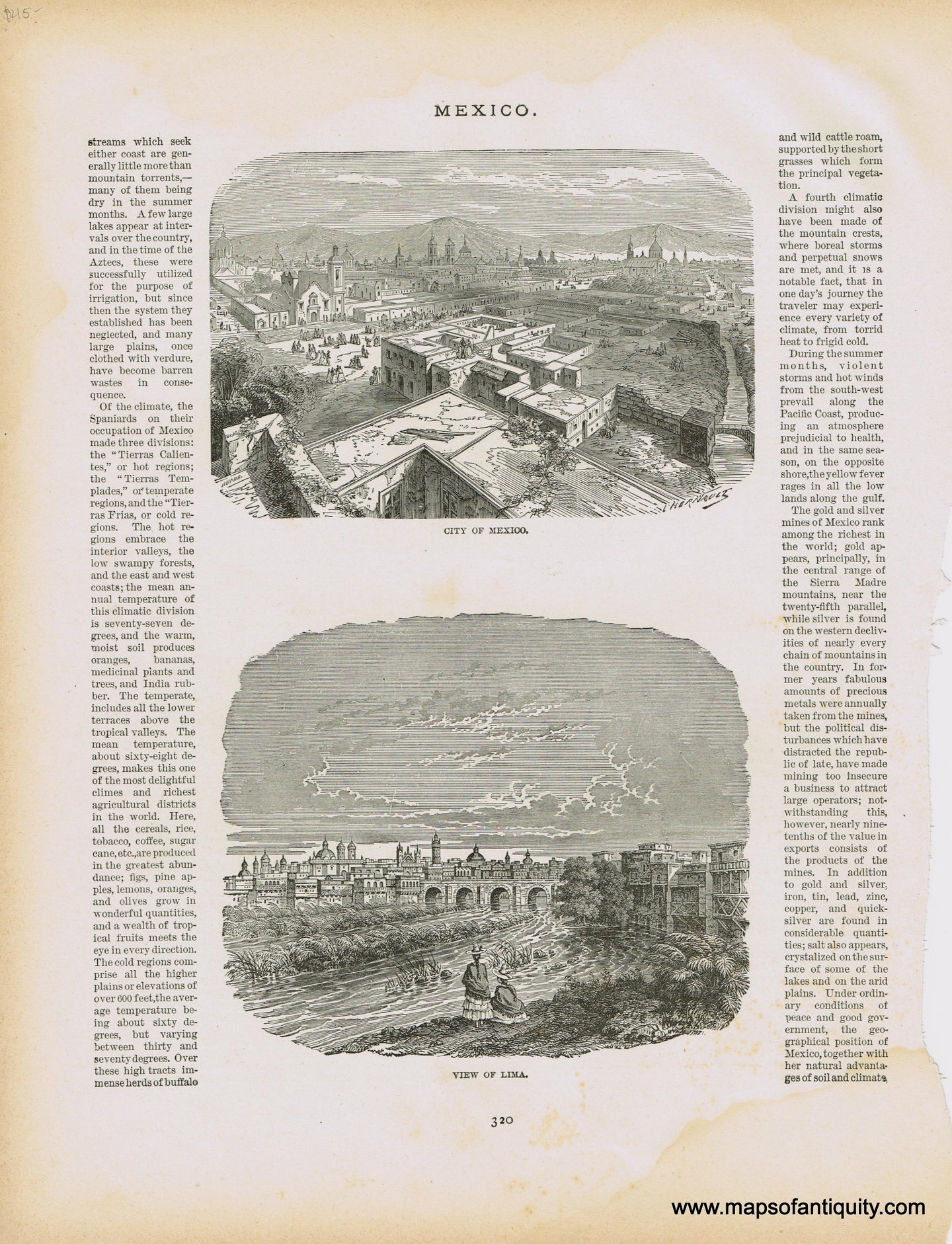 Genuine-Antique-Print-City-of-Mexico-View-of-Lima--1890-Publication-Unknown-Maps-Of-Antiquity