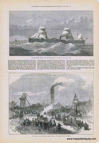 Genuine-Antique-Print-The-Steam-Ship-Hindoo-for-the-Wilson-Line-to-India-by-the-Suez-Canal--1872-Illustrated-London-News-Maps-Of-Antiquity