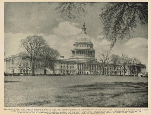Genuine-Antique-Map-U-S-Capitol-Building--1940-Rand-McNally-Maps-Of-Antiquity