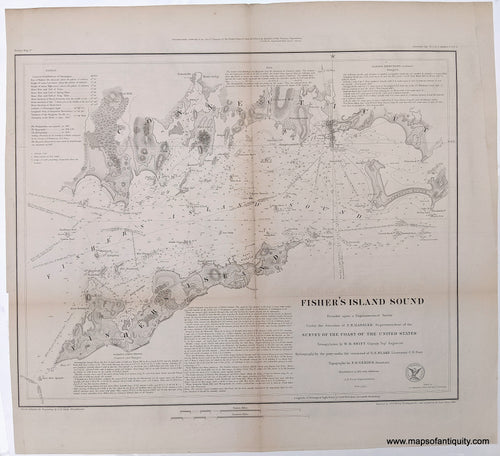 1847 - Fisher's Island Sound - Antique Chart