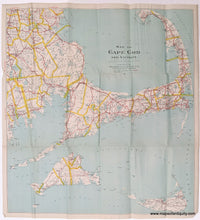 Load image into Gallery viewer, 1922 - Map of Cape Cod and Vicinity - Antique Map
