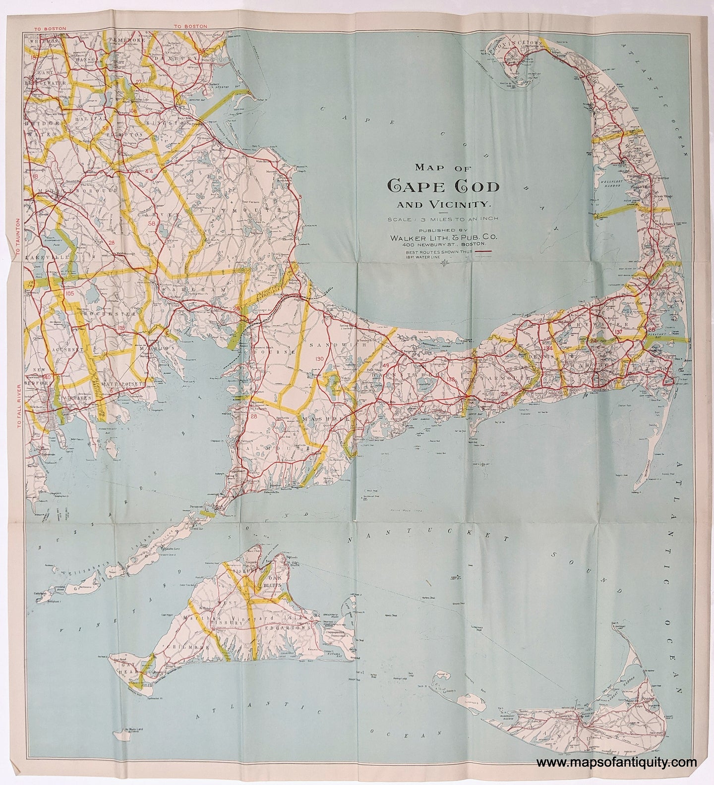 1922 - Map of Cape Cod and Vicinity - Antique Map