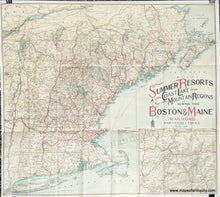 Load image into Gallery viewer, Antique-Printed-Color-Railroad-Map-Summer-Resorts-of-the-Coast-Lake-and-Mountain-Regions-along-the-Boston-&amp;-Maine-Railroad-and-Connections-**********-United-States-Northeast-1915-Matthews-Northrup-Works-Maps-Of-Antiquity
