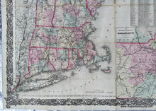 Load image into Gallery viewer, Genuine-Antique-Folding-Map-G.-Woolworth-Colton&#39;s-Railroad-Township-&amp;-Distance-Map-of-New-England-with-adjacent-portions-of-New-York-Canada-&amp;-New-Brunswick.-1875-G.W.-&amp;-C.B.-Colton-Maps-Of-Antiquity
