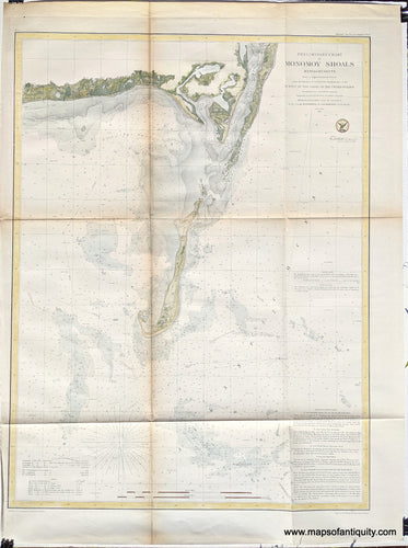 Hand-Colored-Antique-Nautical-Chart-Preliminary-Chart-of-Monomoy-Harbor-Massachusetts-Massachusetts-Cape-Cod-and-Islands-1856-U.S.-Coast-Survey-Maps-Of-Antiquity