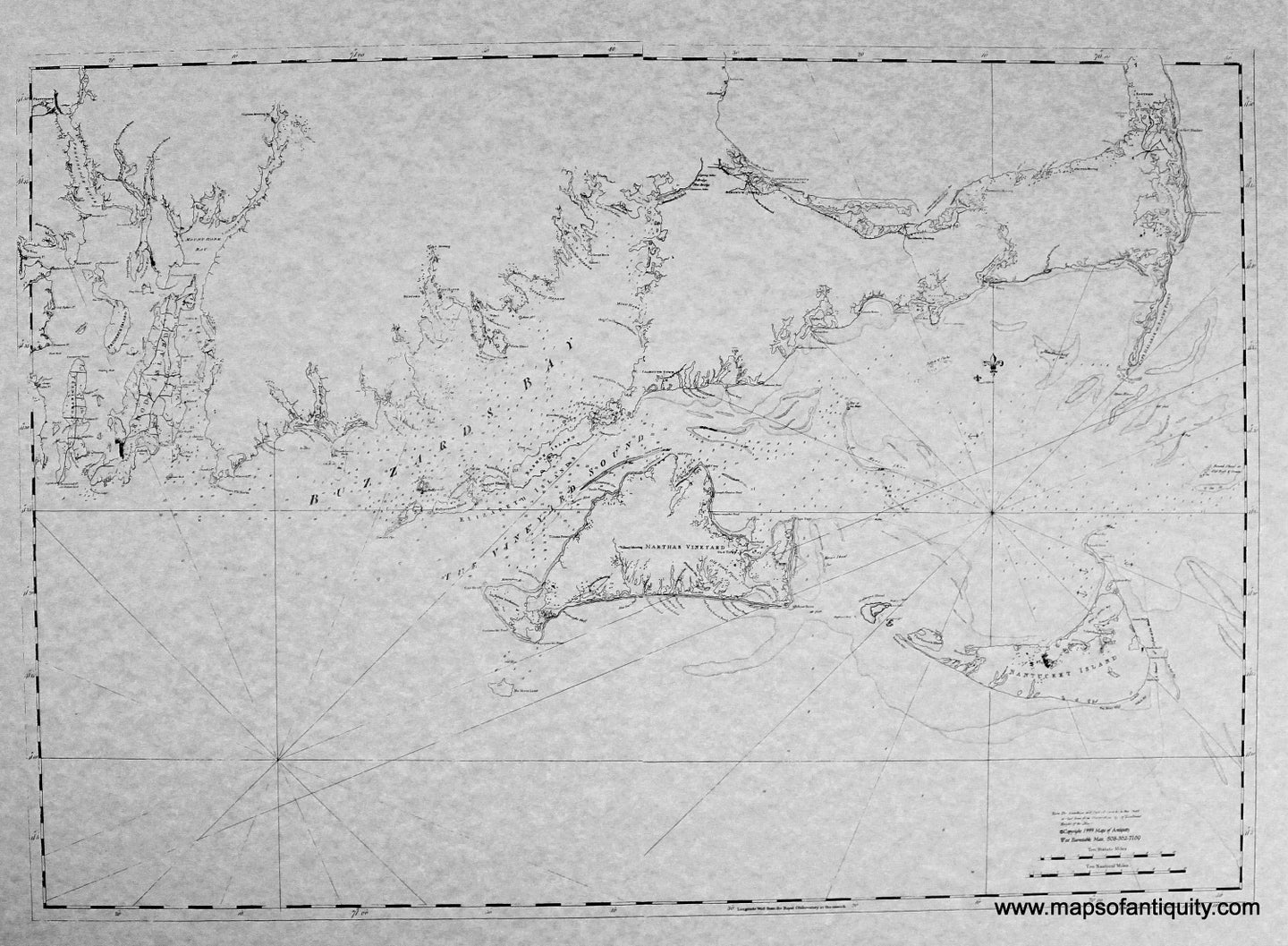 Black-and-White-Reproduction-Southeastern-Massachusetts-in-1781.---Reproduction-Reproductions-Coastal-Cape-Cod-Reproduction-Des-Barres-Maps-Of-Antiquity