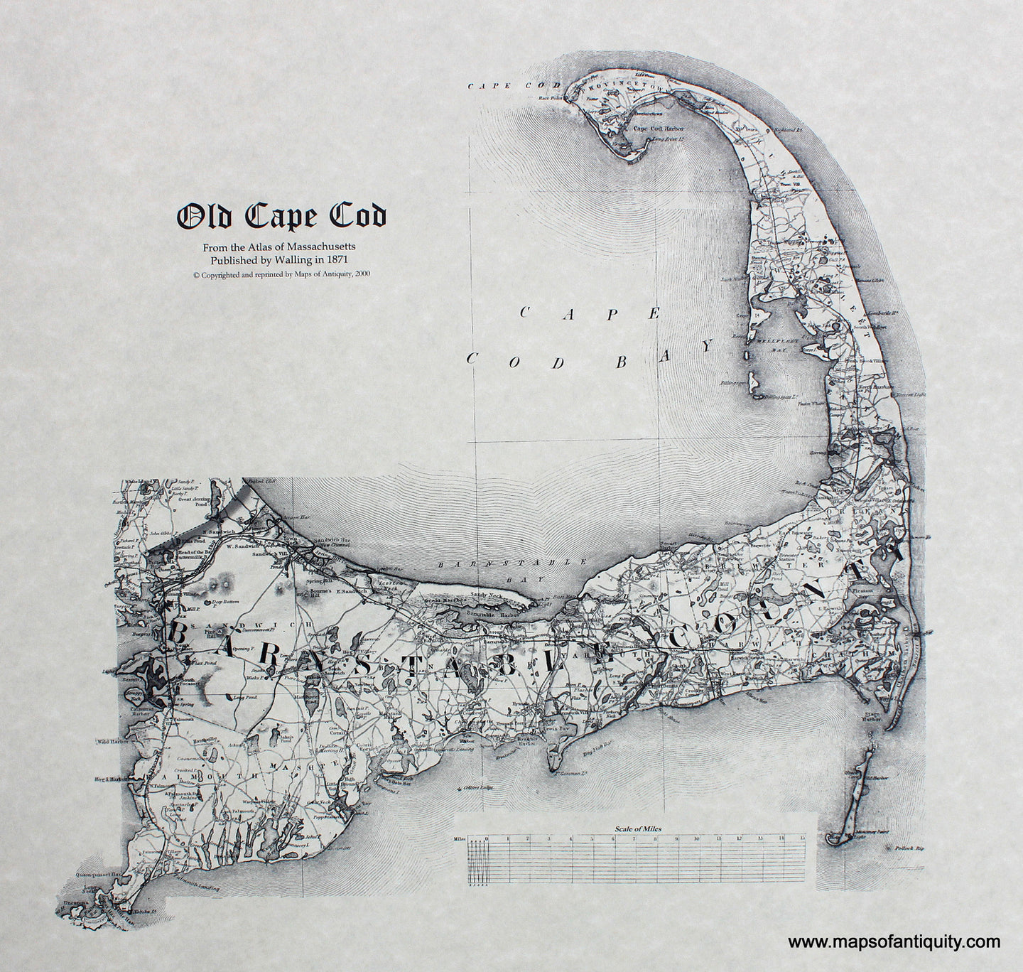 Black-and-White-Reproduction-Old-Cape-Cod---Reproduction-Reproductions-Cape-Cod-and-Islands-Reproduction-Walling-and-Gray-Maps-Of-Antiquity