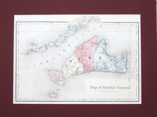 Printed-Color-Reproduction-Map-of-Martha's-Vineyard---Reproduction-Reproductions-Martha's-Vineyard-Reproduction-Walling-and-Gray-Maps-Of-Antiquity