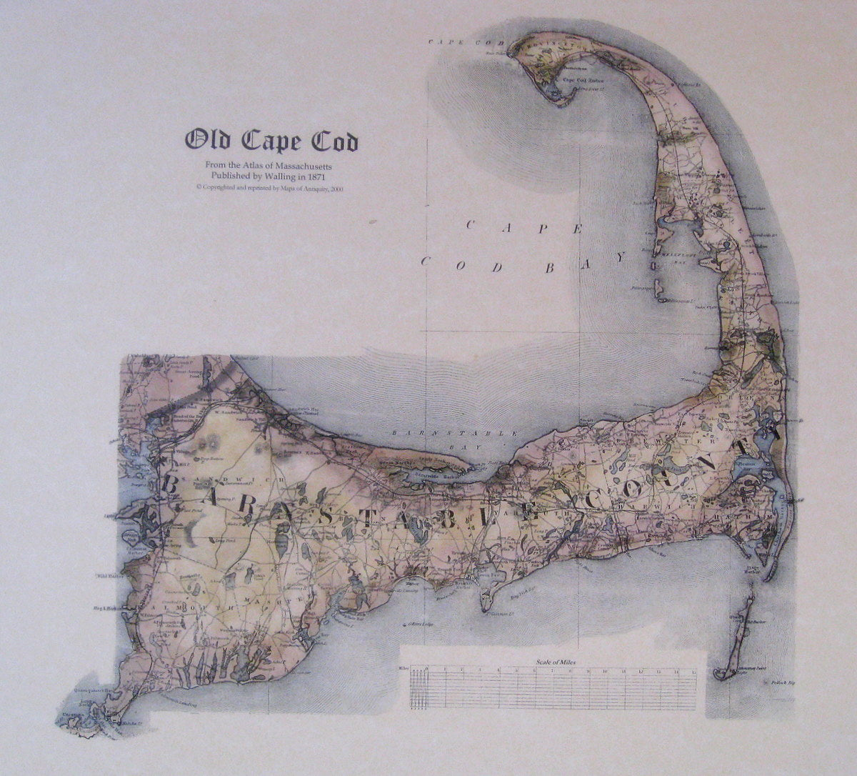 Hand-Colored-Reproduction-Old-Cape-Cod---Hand-Colored-Reproduction-Reproductions-Cape-Cod-and-Islands-Hand-Colored-Reproduction-Walling-and-Gray-Maps-Of-Antiquity