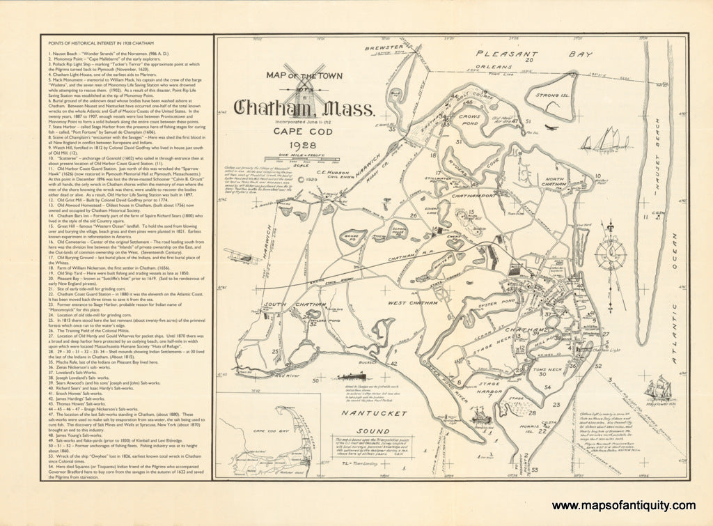 Reproduction-Map-of-the-Town-Chatham-Mass.