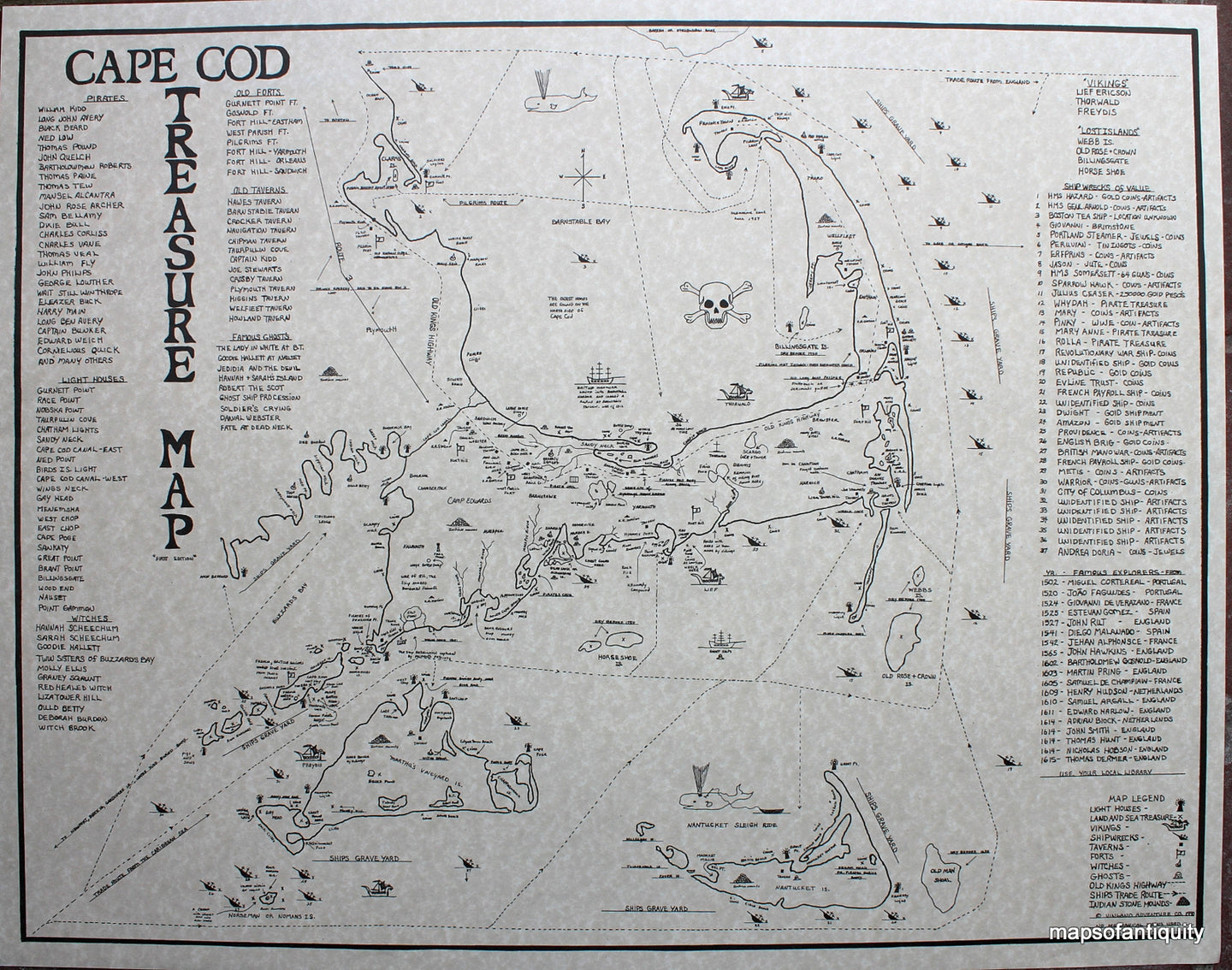 Reproduction-Map-Cape-Cod-Treasure-Map