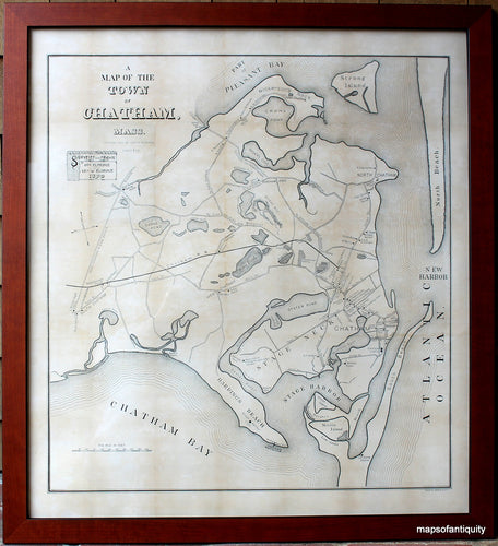 '-A-Map-of-the-Town-of-Chatham-Mass.-framed-as-shown---Reproduction-Reproductions-Cape-Cod-and-Islands-Reproduction-Eldridge-Maps-Of-Antiquity