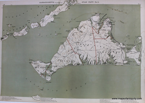 Reproduction-Map-Massachusetts-Atlas-Plate-No.-11.-Martha's-Vineyard-Walker-1891.
