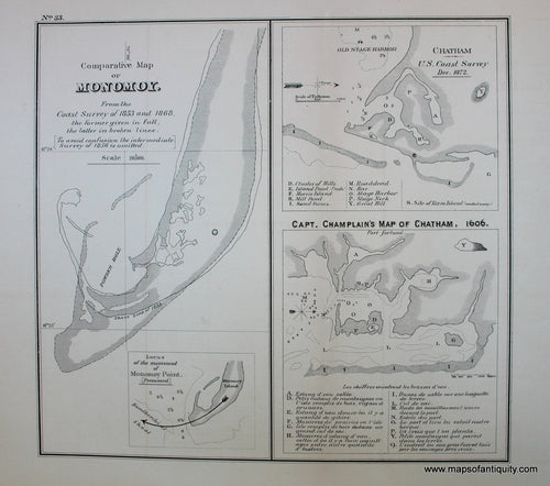 Reproduction-Comparative-Map-of-Monomoy.-(Small-size).---Reproduction---Reproductions-Cape-Cod-and-Islands-Reproduction-US-Coast-Survey-Maps-Of-Antiquity