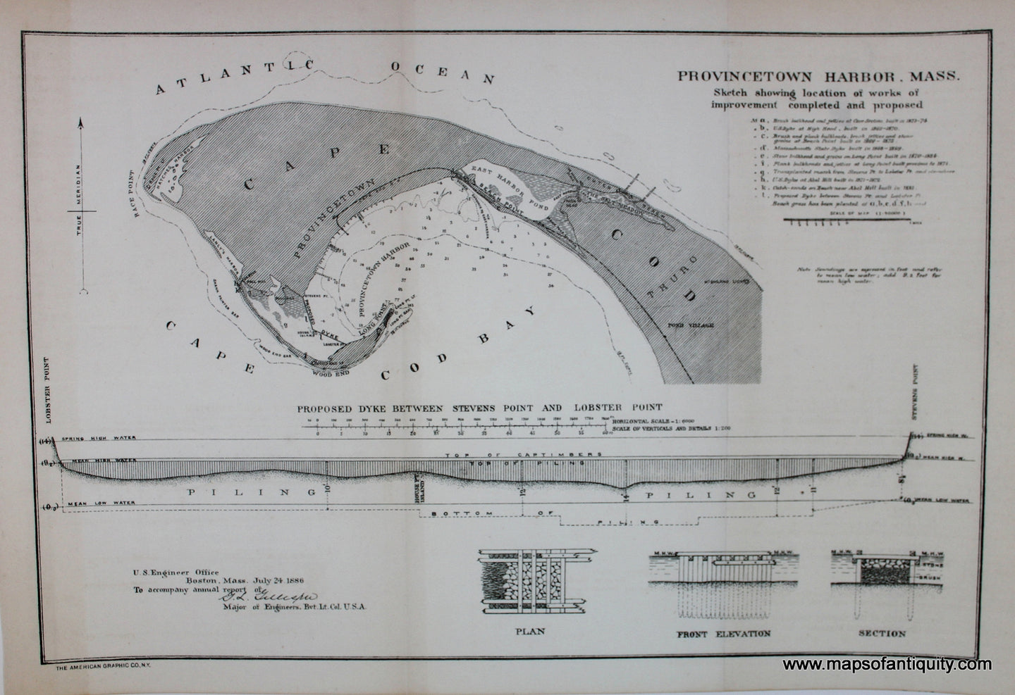 Reproduction-Provincetown-Harbor-Massachusetts-Proposed-Dyke-between-Stevens-Point-and-Lobster-Point---Reproduction---Reproductions-Cape-Cod-and-Islands-Reproduction--Maps-Of-Antiquity