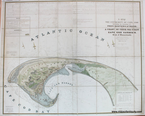 Reproduction-A-Map-of-the-Extremity-of-Cape-Cod-Including-the-Townships-of-Provincetown-&-Truro:-A-Chart-of-Their-Sea-Coast-and-of-Cape-Cod-Harbor-State-of-Massachusetts.---Reproduction---Reproductions-Cape-Cod-and-Islands-Reproduction-State-of-Massachusetts-Maps-Of-Antiquity
