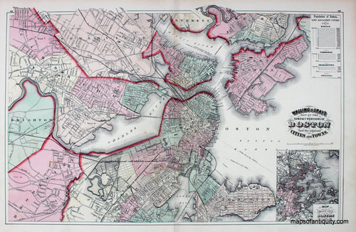 Reproduction-Walling-&-Gray's-Map-of-the-Compact-Portion-of-Boston-and-the-adjacent-Cities-and-Towns-1871.---Reproduction-Reproductions-Other-Reproductions-Reproduction-Walling-&-Gray-Maps-Of-Antiquity