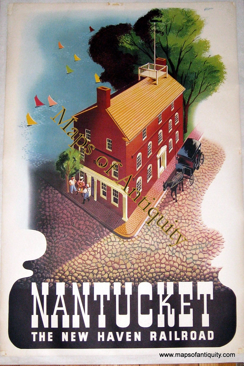 Reproduction-Ben-Nason-Nantucket-Poster-The-New-Haven-Railroad---Reproduction-Reproductions-Cape-Cod-and-Islands-Reproduction-Nason-Maps-Of-Antiquity