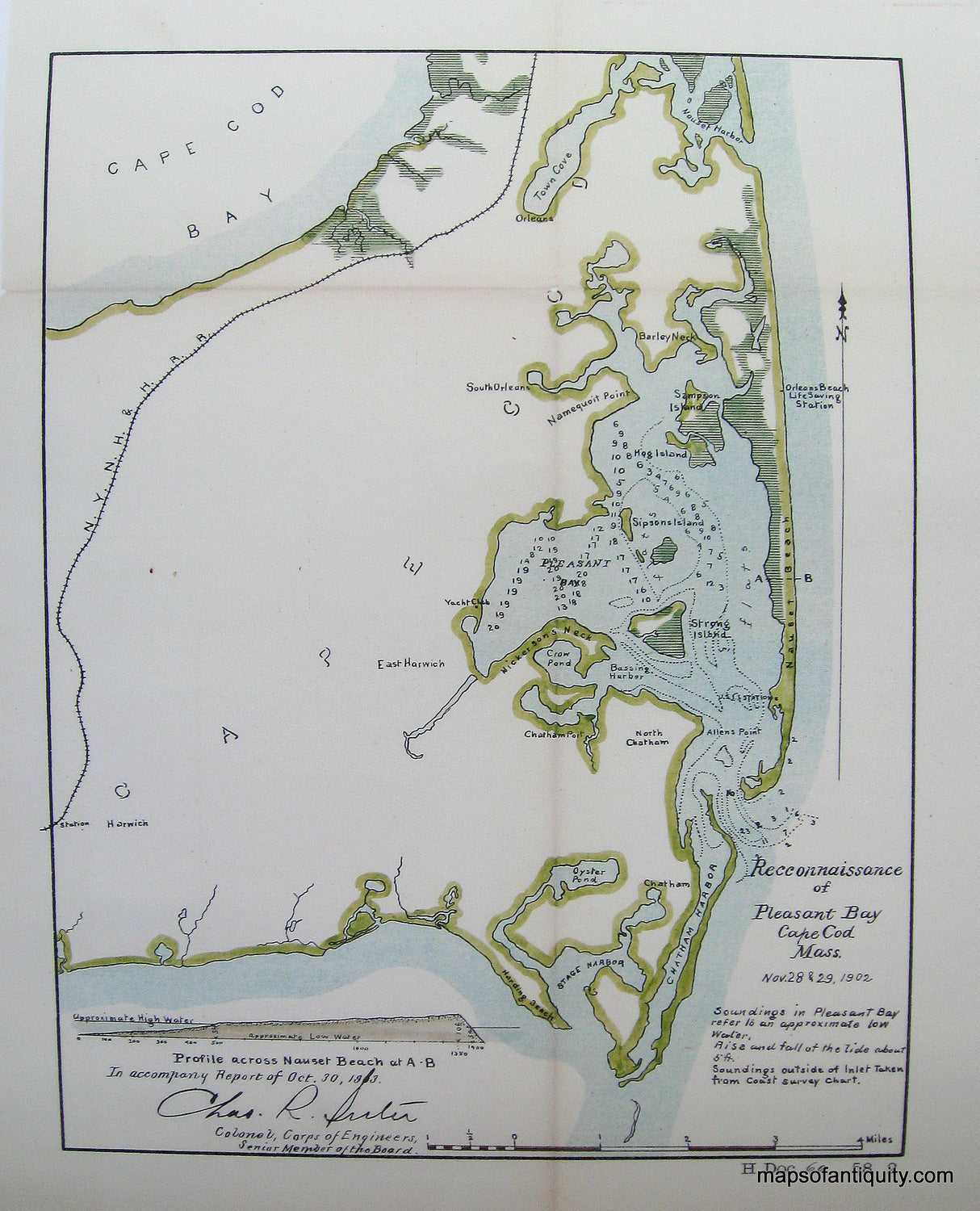 Reproduction-Map-Reconnaissance-of-Pleasant-Bay-Cape-Cod-Mass.-1902
