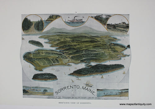 Reproduction-Sorrento-Maine-Bird's-Eye-View-of-Sorrento.---Reproduction-Reproduction-Other-Reproductions-Reproduction--Maps-Of-Antiquity