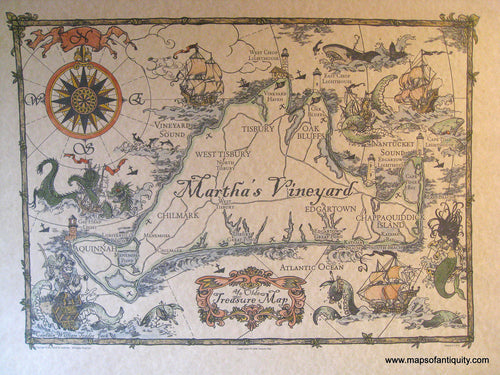 Current-Martha's-Vineyard-Trader-Jack's-Ye-Olde-Treasure-Map---Reproduction-Martha's-Vineyard-Reproductions--Reproduction-Current-Maps-Of-Antiquity