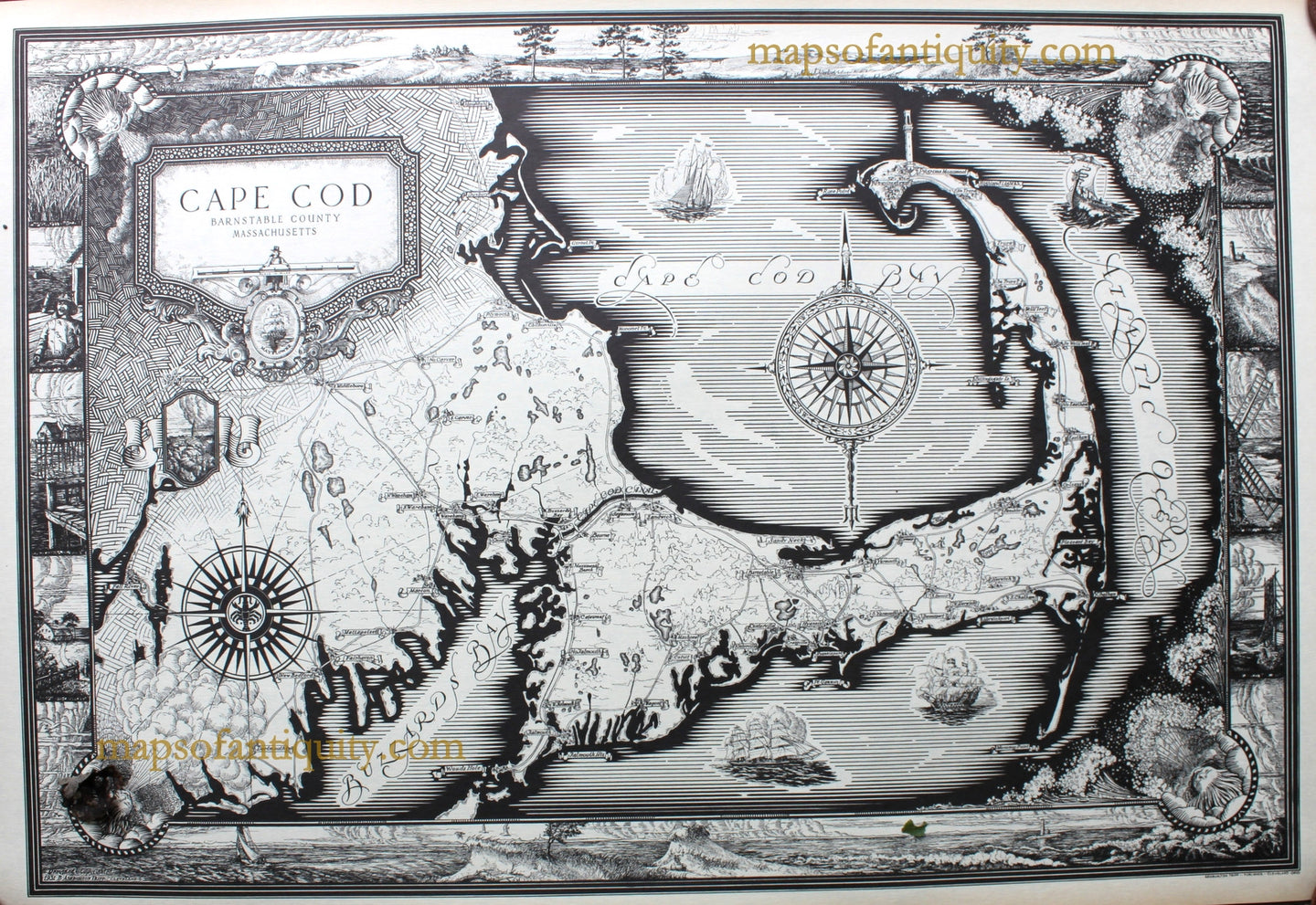 Reproduction-Antique-Map-Cape-Cod-Barnstable-County-Massachusetts-1931-Ashburton-Tripp-Reproduction-Reproduction-Cape-Cod-and-Islands-Reproduction--Maps-Of-Antiquity