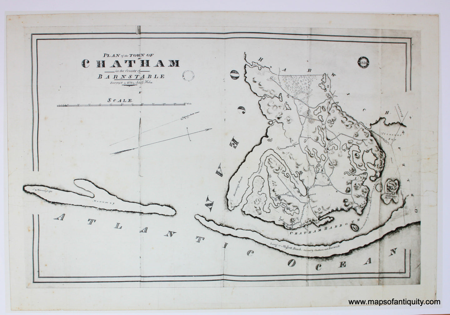 Reproduction-Map-Plan-of-the-Town-of-Chatham-in-the-County-of-Barnstable-Surveyed-in-1831-by-John-Hales-Maps-of-Antiquity