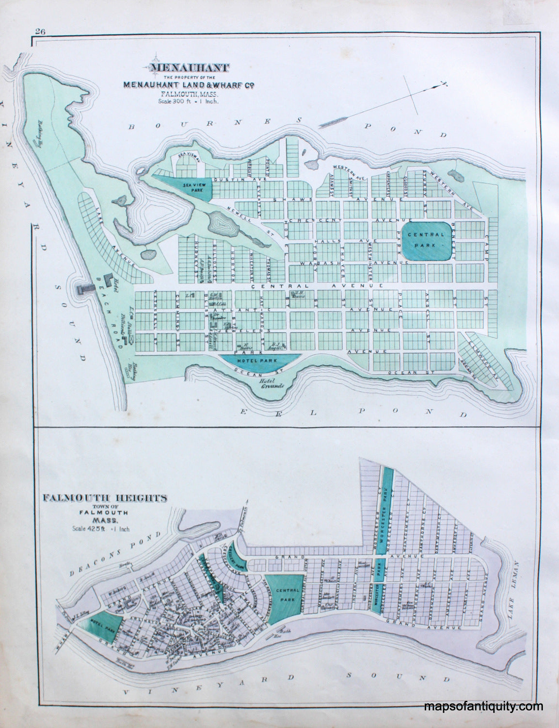 Reproduction-Menauhant-Falmouth-Heights-p.-26-Town-and-Village-Maps-Atlas-of-Barnstable-County-Walker-1880.---Reproduction-Reproductions-Cape-Cod-and-Islands-Reproduction--Maps-Of-Antiquity