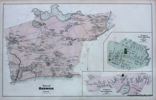 Reproduction-Map-Town-of-Harwich-West-Harwich-South-Harwich-pp.-56-57-Town-and-Village-Maps-Atlas-of-Barnstable-County-Walker-1880.