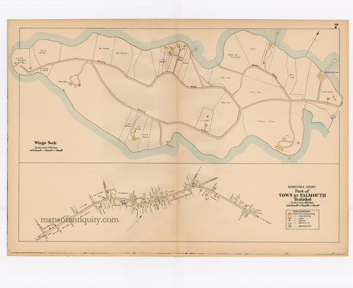 Reproduction-Falmouth-Teaticket-Wings-Neck-p.-7---Town-and-Village-Maps-Atlas-of-Barnstable-County-Walker-1906.----Reproduction---Reproductions-Cape-Cod-and-Islands-Reproduction--Maps-Of-Antiquity