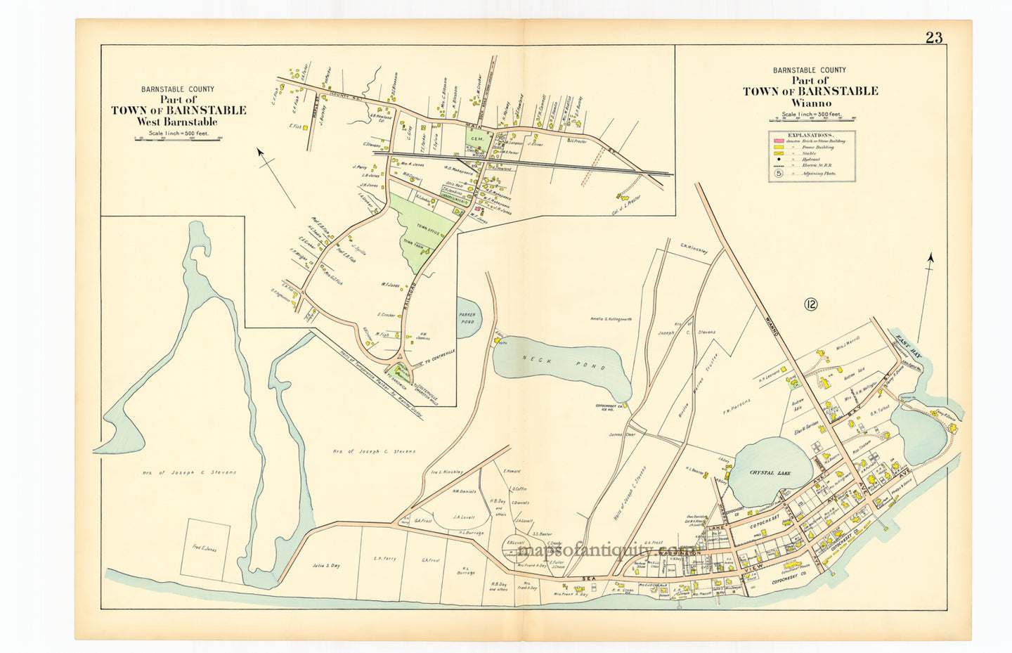 Reproduction-West-Barnstable-Wianno-p.-23.---Town-and-Village-Maps-Atlas-of-Barnstable-County-Walker-1906.----Reproduction---Reproductions-Cape-Cod-and-Islands-Reproduction--Maps-Of-Antiquity