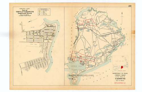 Reproduction-Index-Map-of-the-Town-of-Yarmouth-Englewood-Beach-p.-28.---Town-and-Village-Maps-Atlas-of-Barnstable-County-Walker-1906.----Reproduction---Reproductions-Cape-Cod-and-Islands-Reproduction--Maps-Of-Antiquity