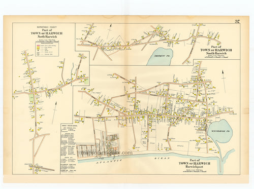 Reproduction-North-Harwich-South-Harwich-Harwichport-p.-37.---Town-and-Village-Maps-Atlas-of-Barnstable-County-Walker-1906.----Reproduction---Reproductions-Cape-Cod-and-Islands-Reproduction--Maps-Of-Antiquity