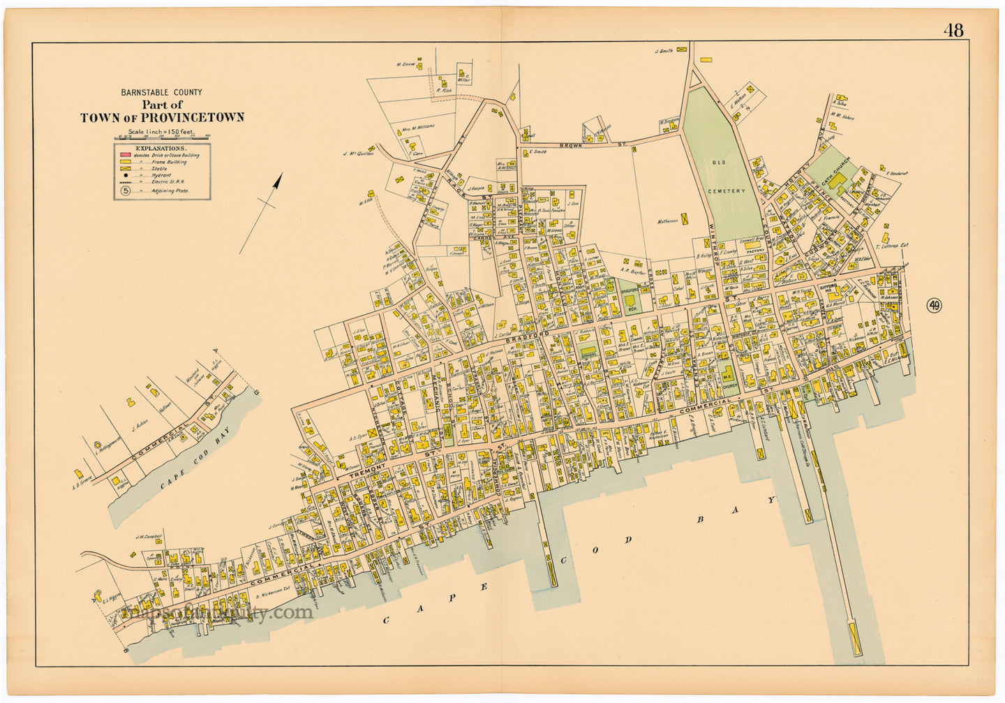 Reproduction-Part-of-the-Town-of-Provincetown-p.-48---Town-and-Village-Maps-Atlas-of-Barnstable-County-Walker-1906.----Reproduction---Reproductions-Cape-Cod-and-Islands-Reproduction--Maps-Of-Antiquity