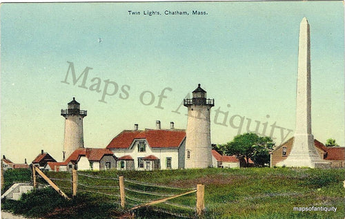 Reproduction-of-Antique-Postcard-Twin-Lights-Chatham-Mass.----Reproduction---Antique-Postcard-Reproduction-Chatham-1900-1925-Various-Maps-Of-Antiquity