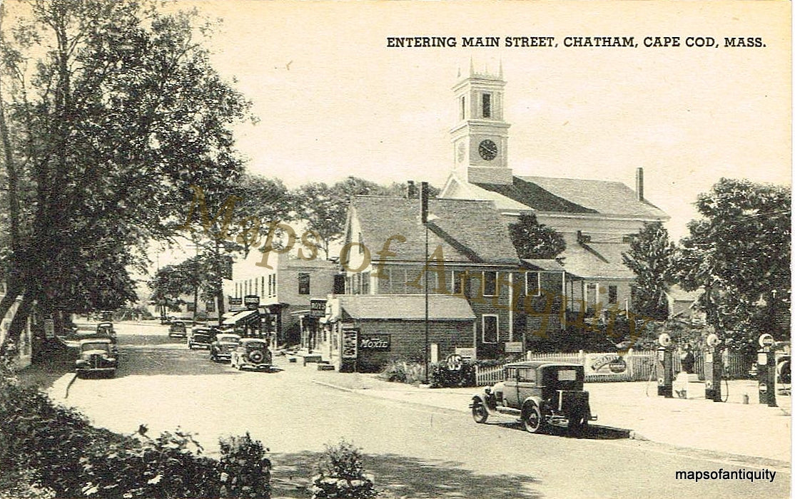 Reproduction-of-Antique-Postcard-Entering-Main-Street-Chatham-Cape-Cod-Mass.----Reproduction---Antique-Postcard-Reproduction-Chatham-1900-1925-Various-Maps-Of-Antiquity