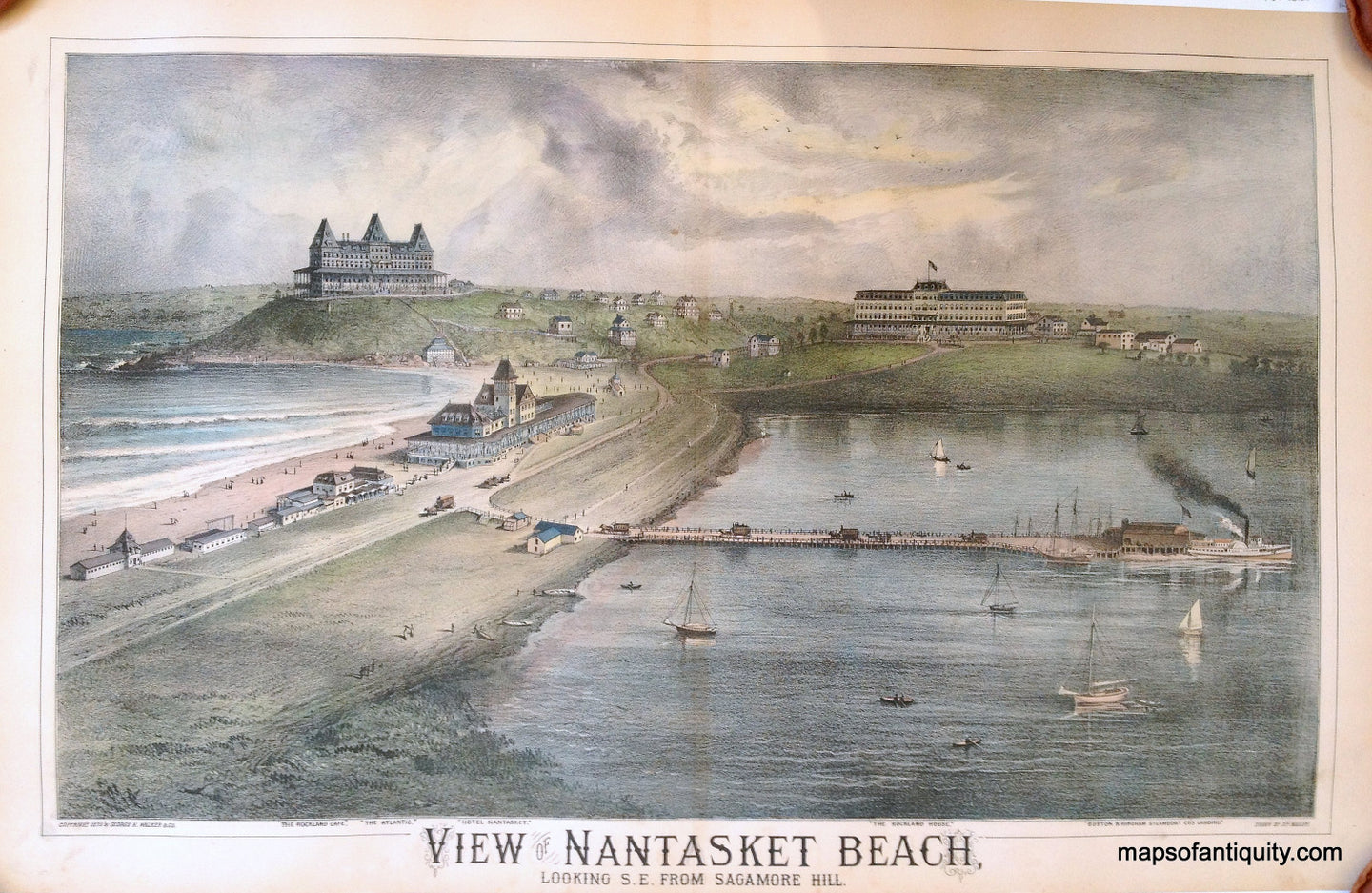 Reproduction-View-of-Nantasket-Beach---Reproduction---Reproduction-Massachusetts-Hand-Colored-Reproduction--Maps-Of-Antiquity