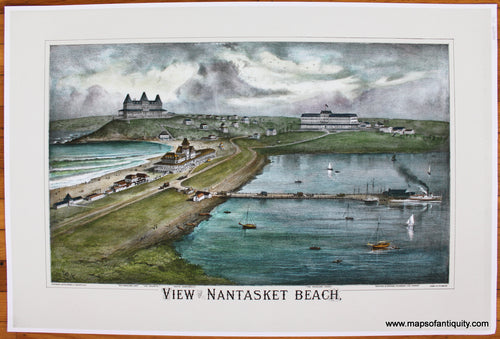 Print-Prints-Reproduction-Reproductions-View-of-Nantasket-Beach-Hull-Massachusetts-Mass-MA-Walker-1879-Maps-of-Antiquity
